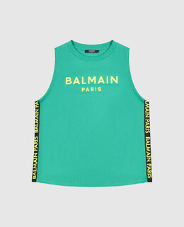 Balmain: Зелёная майка 