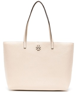 Tory Burch: Светлая сумка-шоппер  Double T