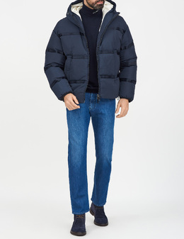 EMPORIO ARMANI: Синий пуховик 