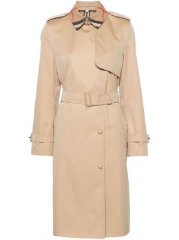 Burberry: Бежевый плащ 
