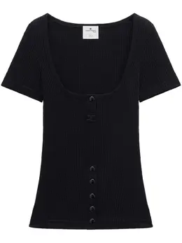 Courrèges: Чёрная футболка 