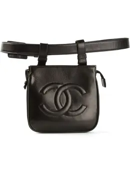 CHANEL Pre-Owned: Чёрная поясная сумка 