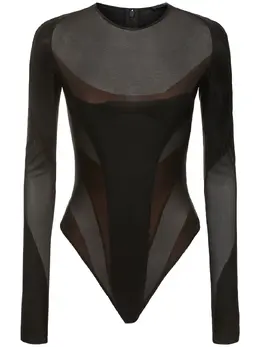 MUGLER: Прозрачный боди 