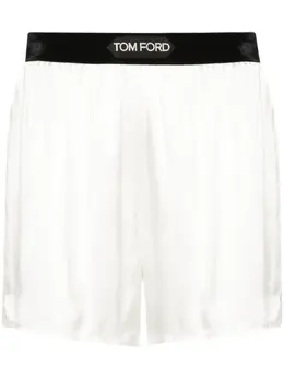TOM FORD: Атласные шорты  Logo