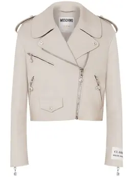 Moschino: Кожаная куртка  Biker Jacket