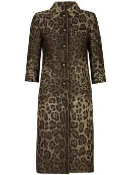 Dolce & Gabbana: Пальто с леопардовым принтом 
