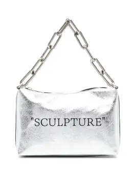 Off-White: Серебристая сумка 