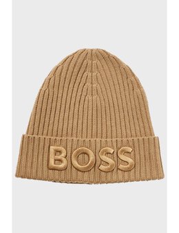 BOSS: Бежевая шапка 