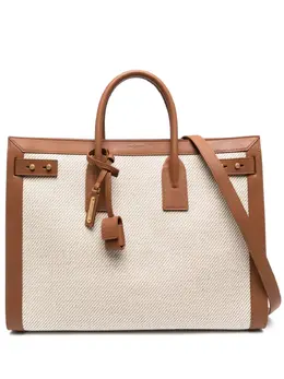 Saint Laurent: Бежевая сумка-шоппер  Sac de Jour