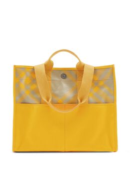 Burberry: Жёлтая сумка-шоппер 
