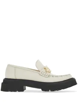 Ferragamo: Белые лоферы  Gancini