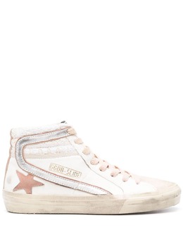 Golden Goose: Белые кроссовки  Slide