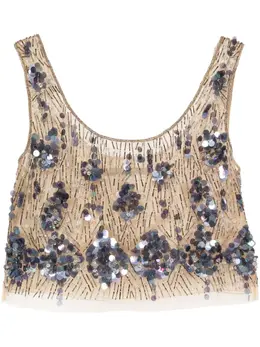 Alberta Ferretti: Бежевый топ 