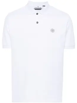 Stone Island: Белое поло  Compass