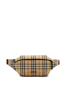 Burberry: Бежевая поясная сумка  Belt
