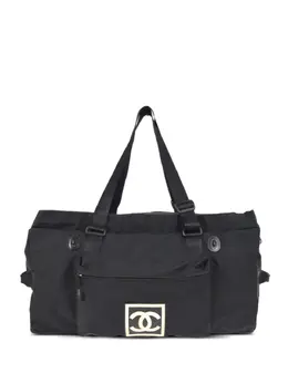 CHANEL Pre-Owned: Чёрная спортивная сумка 