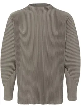Homme Plissé Issey Miyake: Зелёный свитер 