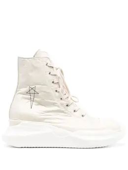 Rick Owens DRKSHDW: Белые кроссовки  Abstract