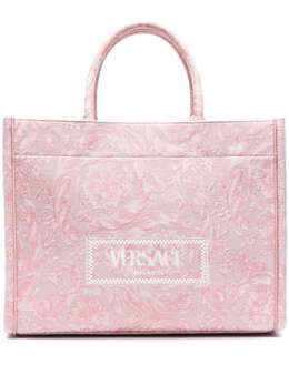 Versace: Сумка-шоппер  Barocco с принтом