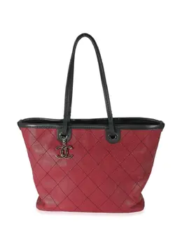CHANEL Pre-Owned: Бордовая сумка-шоппер 