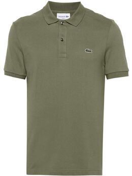 Lacoste: Поло цвета хаки 