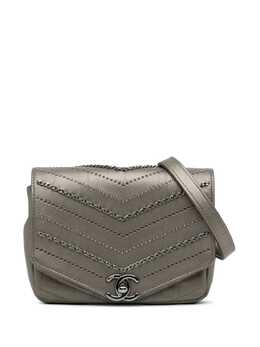 CHANEL Pre-Owned: Серебристая сумка через плечо 