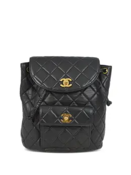CHANEL Pre-Owned: Чёрный рюкзак 