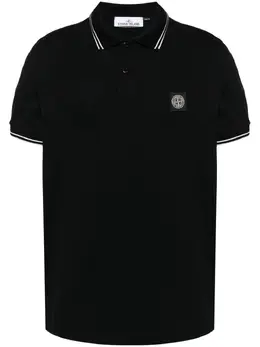 Stone Island: Чёрное поло  Compass