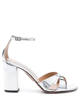 Aquazzura: Серебристые сандалии 