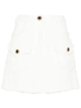 Balmain: Твидовая юбка 