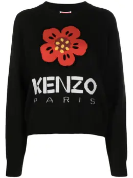 Kenzo: Свитер с цветочным принтом 