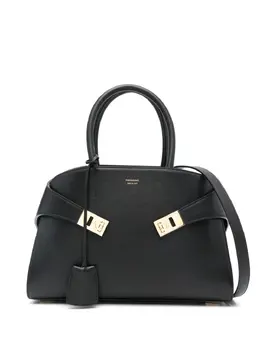 Ferragamo: Чёрная сумка-шоппер  Gancini