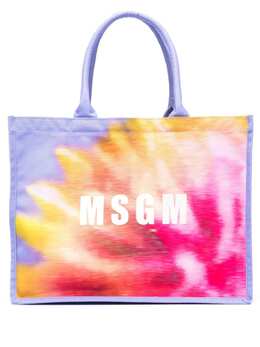 MSGM: Сумка-шоппер с абстрактным принтом 