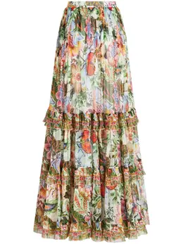 ETRO: Юбка с растительным принтом 