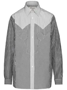 Maison Margiela: Рубашка с кокеткой 