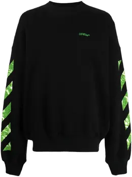 Off-White: Свитшот  Diag Stripe в полоску