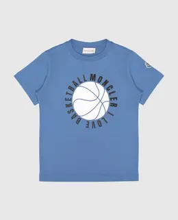 Moncler ENFANT: Синяя футболка 