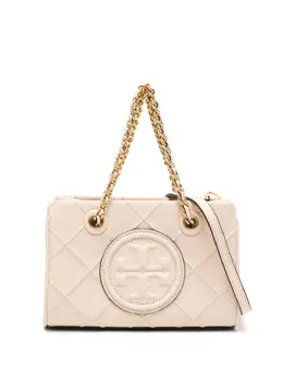 Tory Burch: Бежевая сумка-шоппер  Fleming