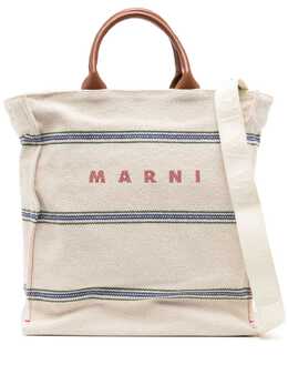 Marni: Сумка-шоппер с принтом 