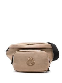 Moncler: Бежевая поясная сумка  Durance