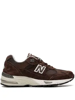New Balance: Коричневые кроссовки  991