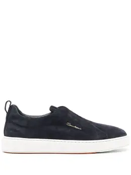 Santoni: Синие кроссовки 