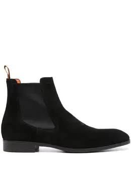 Santoni: Чёрные ботинки 