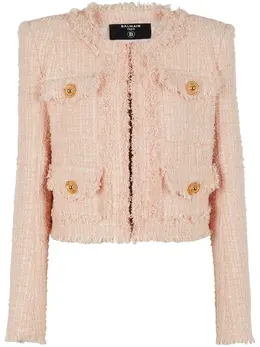 Balmain: Куртка без воротника 