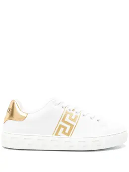 Versace: Белые кроссовки  Greca