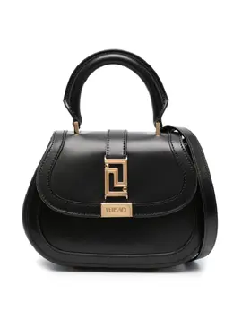 Versace: Чёрная сумка-шоппер  Greca