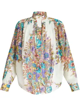ETRO: Блуза с растительным принтом 