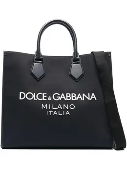 Dolce & Gabbana: Синяя сумка-шоппер 
