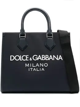 Dolce & Gabbana: Синяя сумка-шоппер 