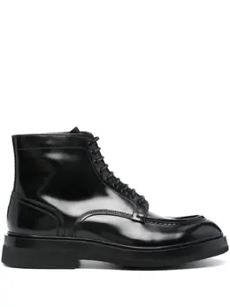Santoni: Чёрные ботинки 